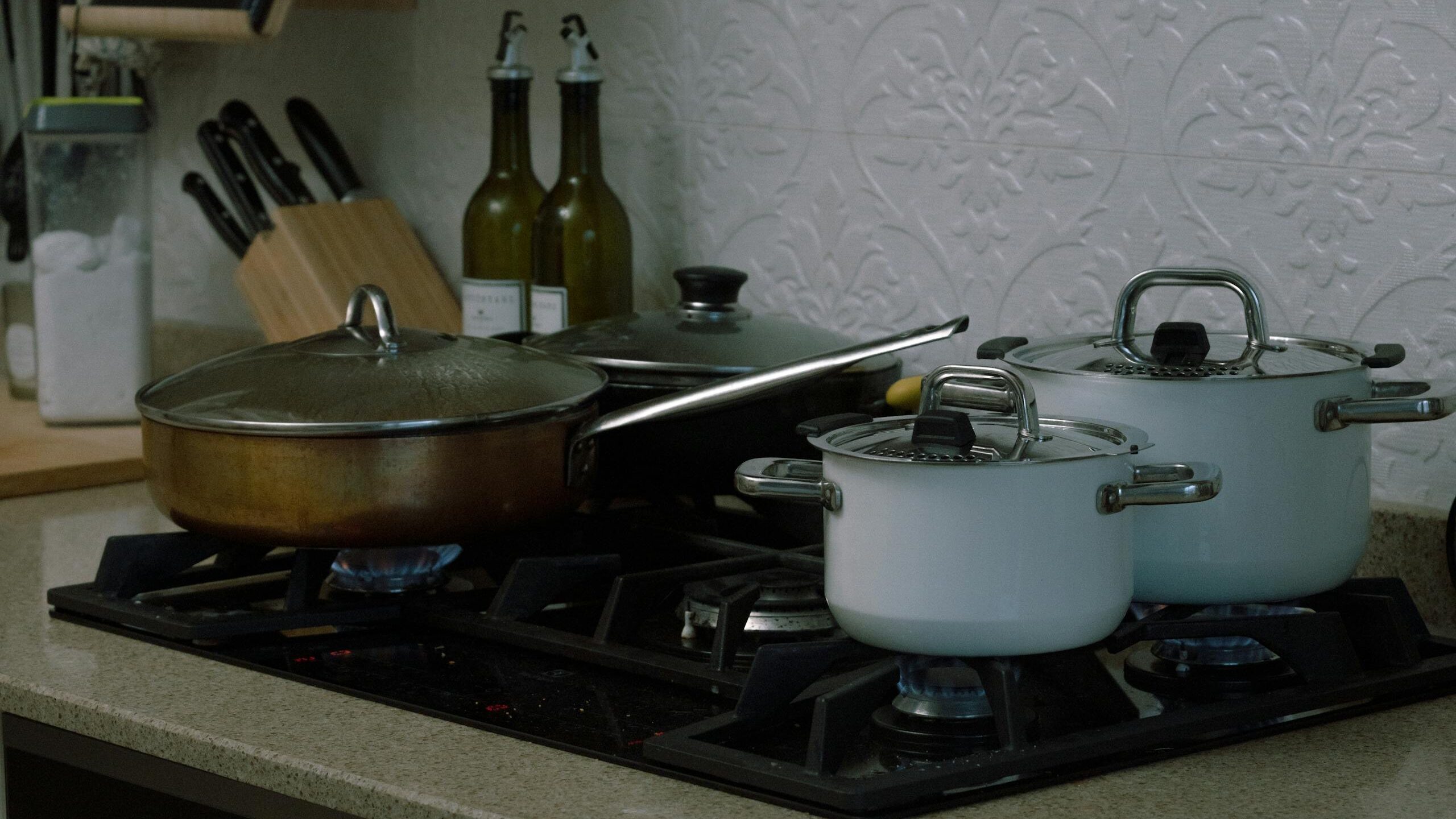 Pots and Pans on Gas Stove